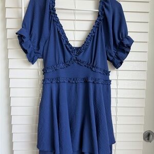Inspired Hearts Royal Blue Ruffle Romper